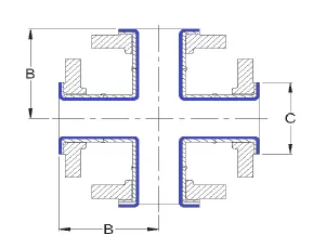 Крестовины футерованный фторопластом-4