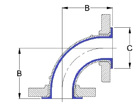 Отвод 90° футерованный фторопластом-411