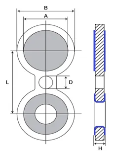 Очковая заглушка утерованный фторопластом-4