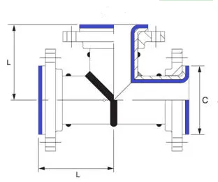 Тройники футерованные фторопластом-411